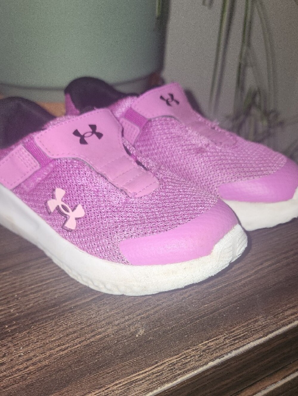Under Armour Little Kids' Pink Mesh Slip-On Sneakers - Picture 2 of 4